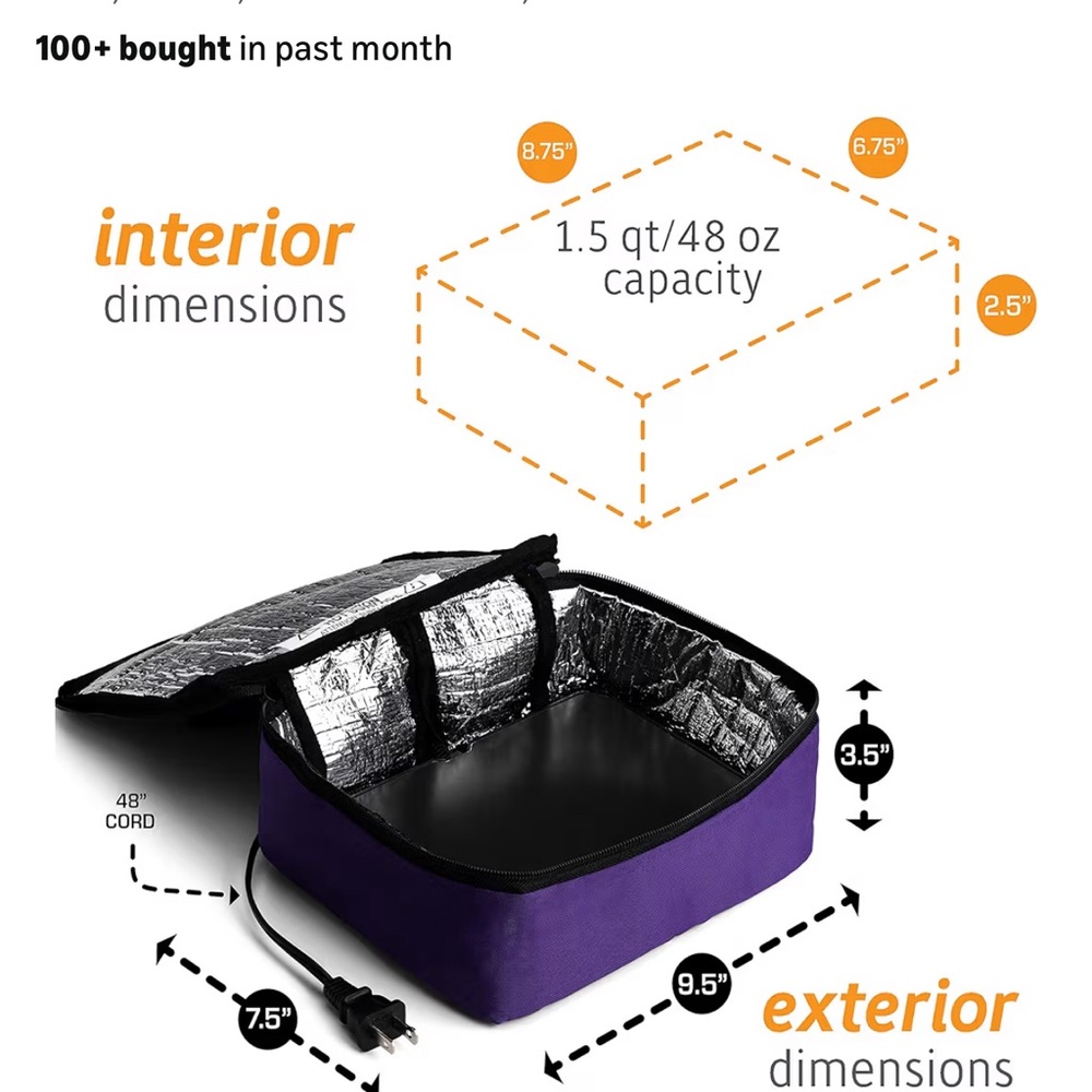 Hotlogic Mini Purple Lunch Bag - Picture 4 of 6
